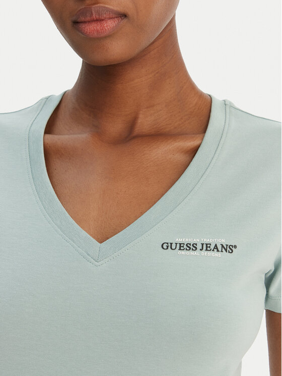 Guess Jeans Guess Jeans Tricou W4YI23 J1314 Verde Regular Fit
