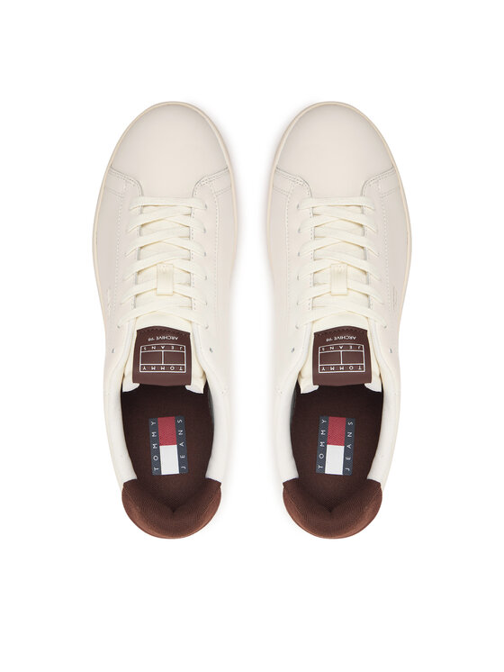 Tommy Jeans Tommy Jeans Sneakersy Archive '98 Leather Court EM0EM01791 Krémová
