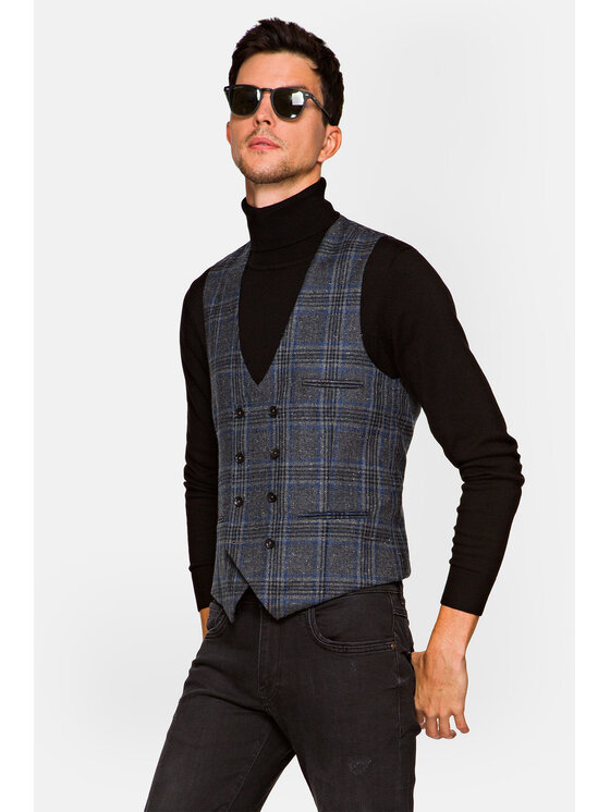 Lancerto Lancerto Kamizelka Nakamura Szary Regular Fit