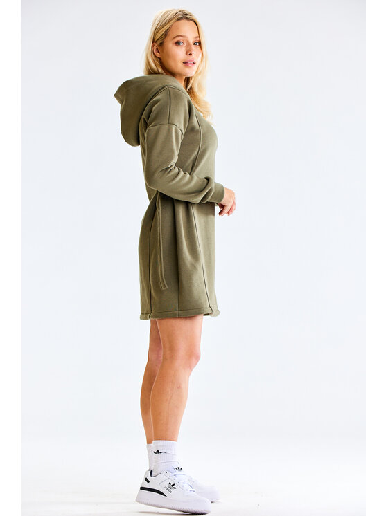 Infinite You Infinite You Sukienka dzianinowa M331 Khaki Basic Fit