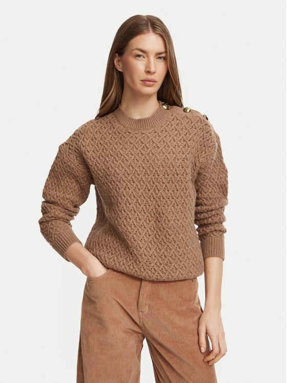 Marella Marella Sweter 2623366374200 Brązowy jasny Regular Fit