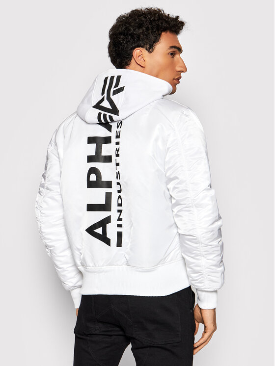 Alpha Industries Alpha Industries Μπόμπερ μπουφάν Back Print 128113 Λευκό Regular Fit