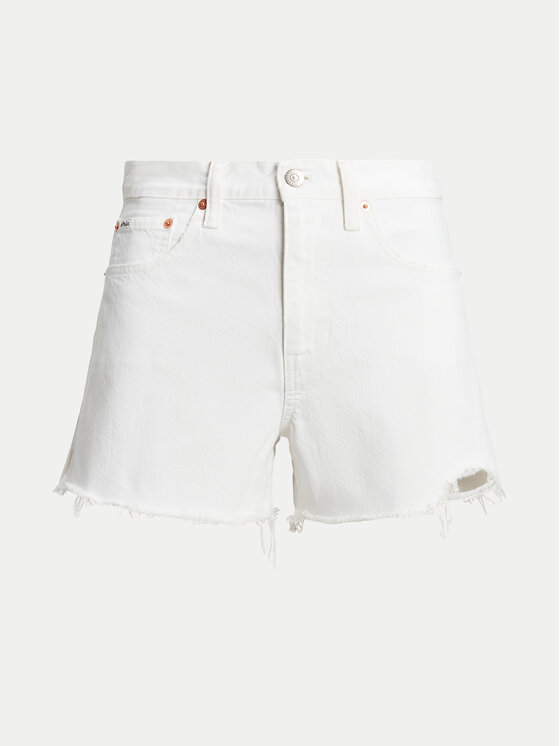 Polo Ralph Lauren Polo Ralph Lauren Pantaloni scurți de blugi 211934947001 Alb Regular Fit
