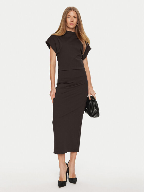 ViCOLO ViCOLO Midi sukně TS0133 Hnědá Regular Fit