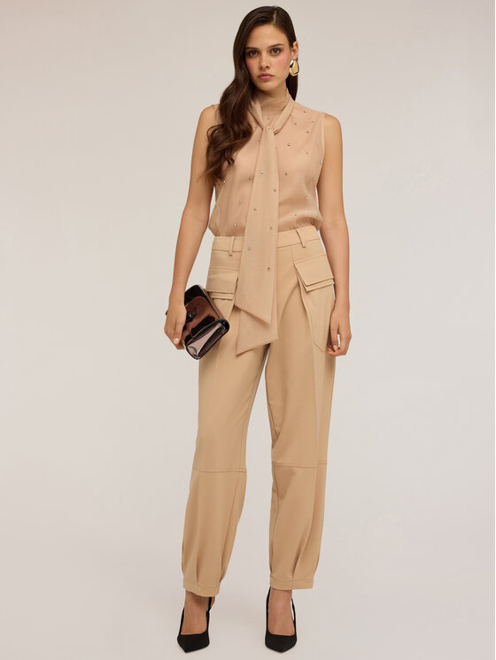 Motivi Motivi Pantaloni di tessuto P085Q004159N002 Crema Regular Fit