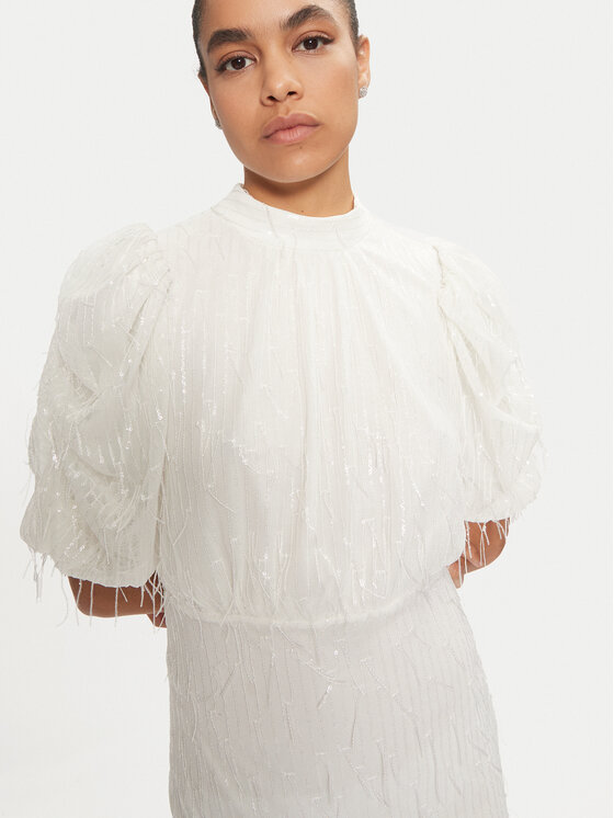YAS YAS Koktel haljina Elza 26035567 Écru Regular Fit