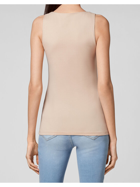 PHILIPP PLEIN PHILIPP PLEIN Tank top 7397 Beżowy Skin Tight Fit