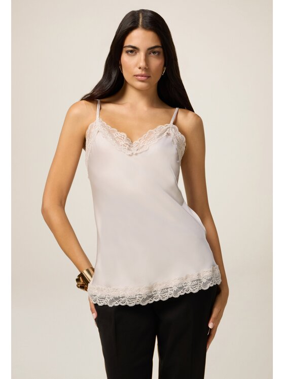Oltre Oltre Blusa 2293J700744N002 Écru Slim Fit