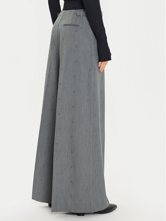 TWINSET TWINSET Панталони тип палацо 242AM2043 Сив Wide Leg