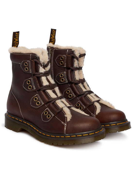 Dr. Martens Dr. Martens Черевики 1460 Lace To Toe Fur Lined DM41417200 Коричневий