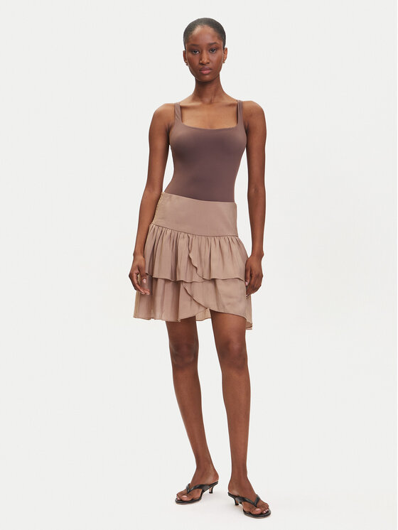 Vero Moda Vero Moda Spódnica mini Clara 10336425 Beżowy Regular Fit