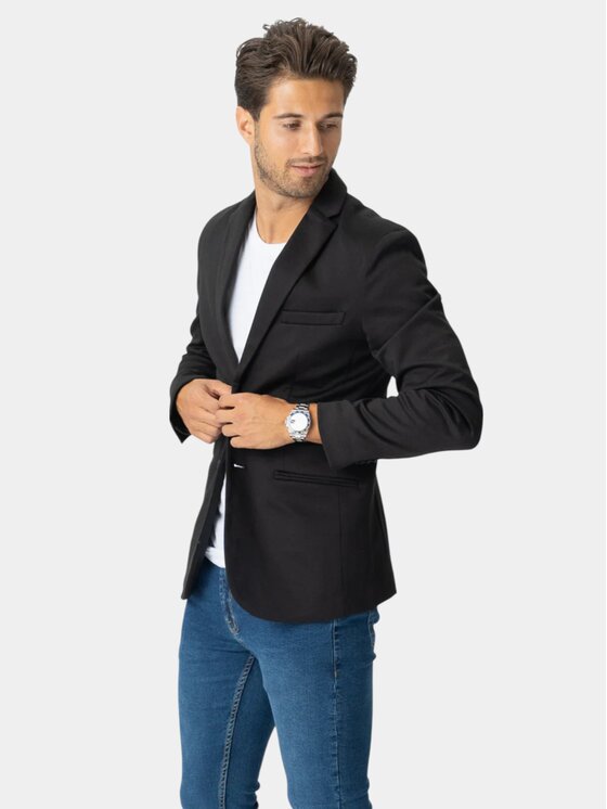 TeeShoppen TeeShoppen Marynarka 'Perform Collection' Czarny Slim Fit