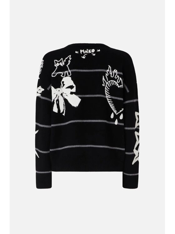 PINKO PINKO Sweter Nuova Andros Czarny Regular Fit