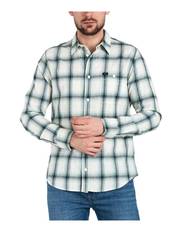 Lee Lee Koszula L66NBZ41 Zielony Regular Fit
