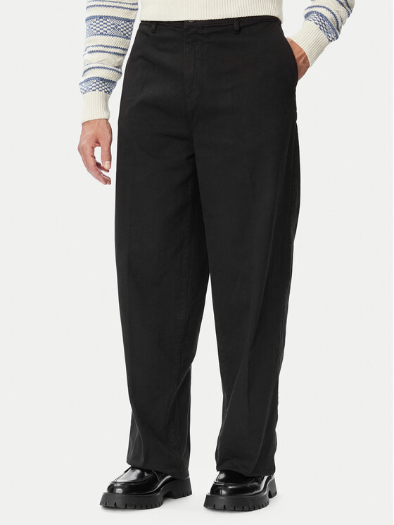 Guess Pantaloni chino M5YB60 WGCV1 Negru Wide Leg