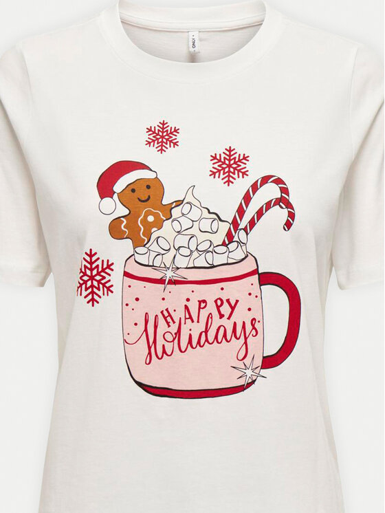 ONLY ONLY Tricou Rosie 15332339 Alb Regular Fit