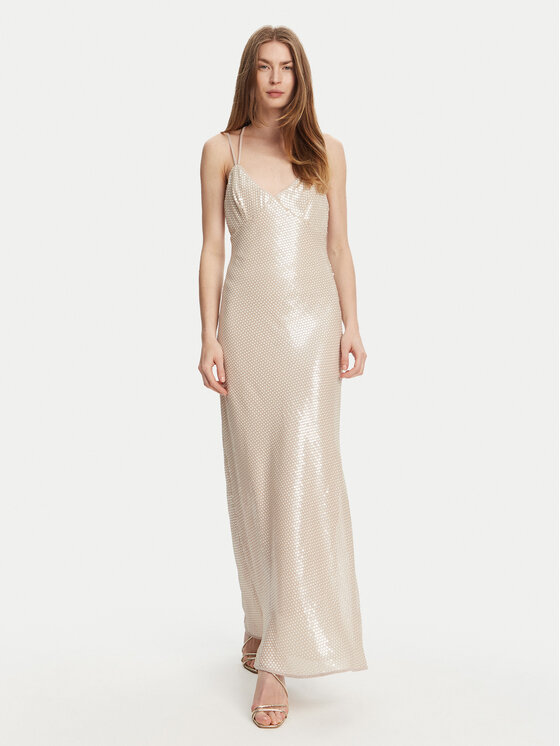 TWINSET TWINSET Abendkleid 251TT2130 Écru Slim Fit