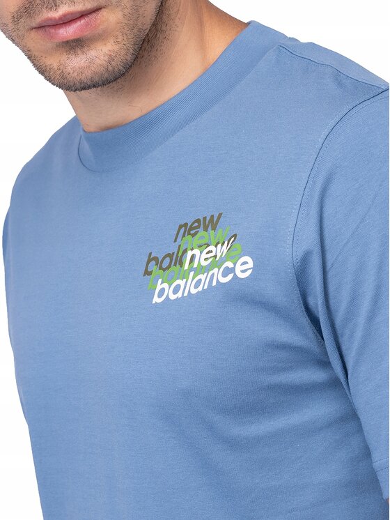 New Balance New Balance T-Shirt MT53958SRU Niebieski Standard Fit