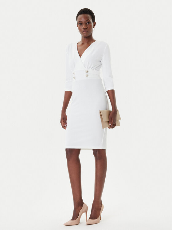 Rinascimento Rinascimento Cocktail obleka CFC0126151003 Bela Slim Fit