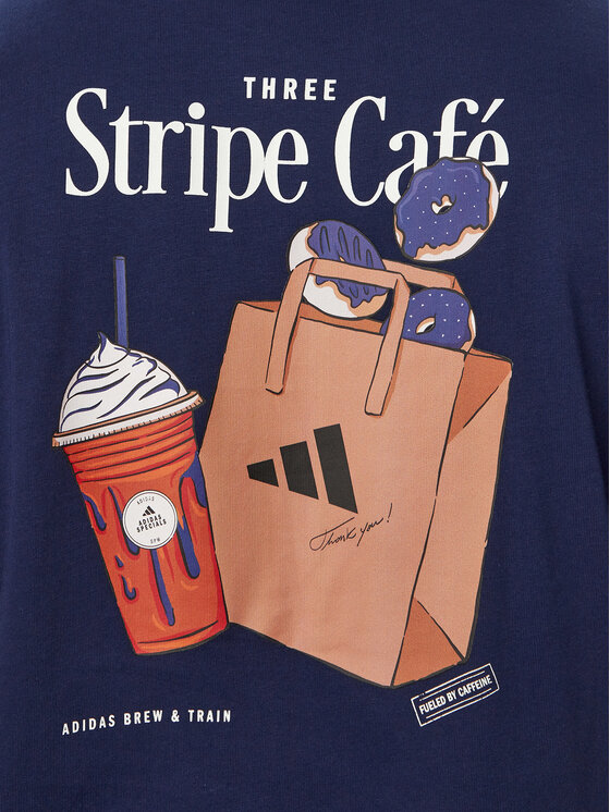 adidas adidas T-Shirt Coffee Cafe Donut Bag KT9711 Niebieski Regular Fit