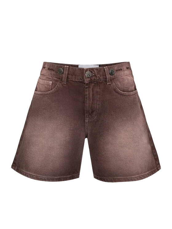 Magda Matyja Magda Matyja Szorty jeansowe BROWN LOOSE SHORTS Brązowy Loose Fit