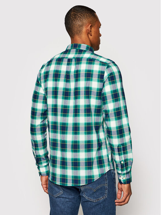 Lee Lee Camicia L880KSQD 112123228 Verde Regular Fit
