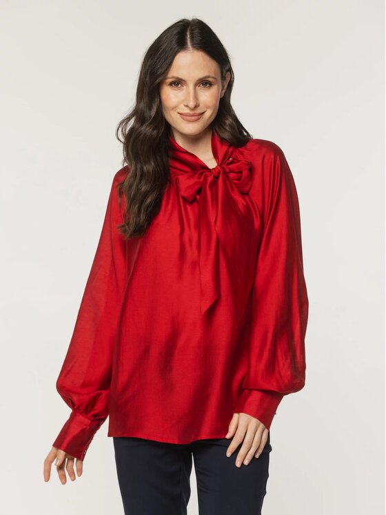 Willsoor Willsoor Bluzka 61513 Czerwony Oversize