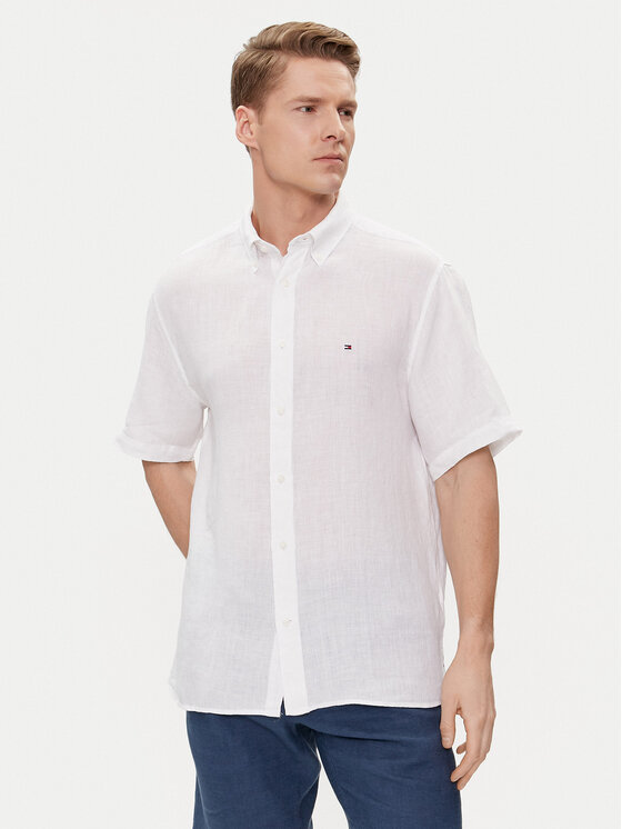Tommy Hilfiger Tommy Hilfiger Cămașă MW0MW35207 Alb Regular Fit