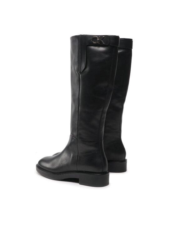 Calvin Klein Calvin Klein Lovaglócsizma Rubber Sole Knee Boot W Hw HW0HW01255 Fekete