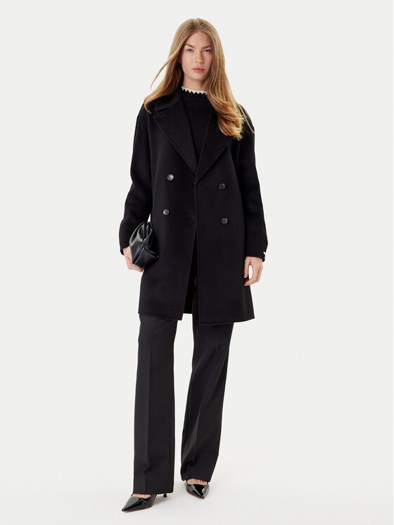 Marella Marella Płaszcz wełniany Good 2523016031 Czarny Regular Fit