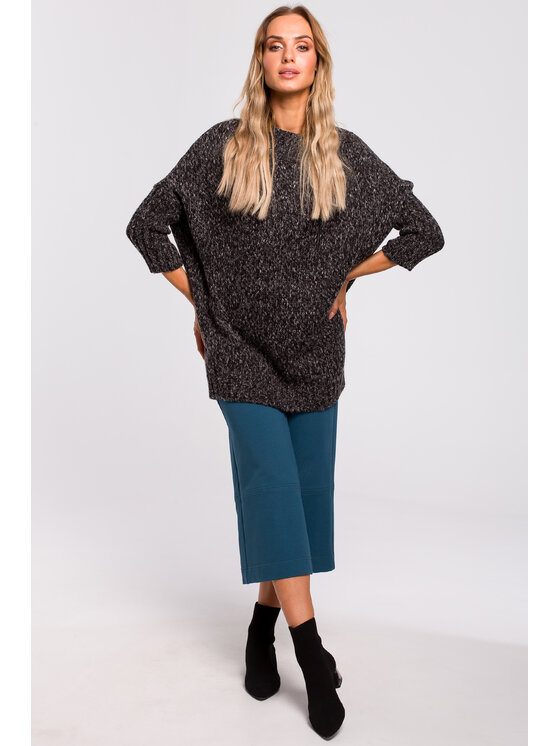 Made of Emotion Made of Emotion Sweter M470 Czarny Casual Fit