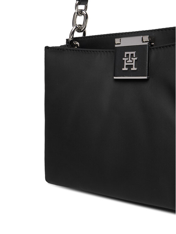Tommy Hilfiger Tommy Hilfiger Torbica Th Her Med Satchel Nylon Sv AW0AW18200 Crna