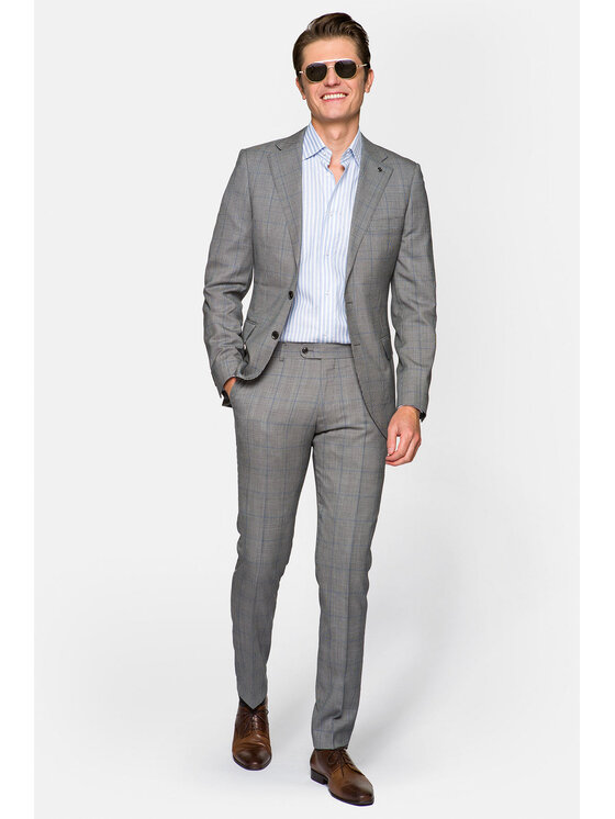 Lancerto Lancerto Garnitur 3 Szary Regular Fit