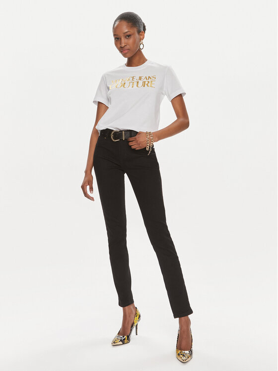 Versace Jeans Couture Versace Jeans Couture Tricou 76HAHT04 Alb Slim Fit