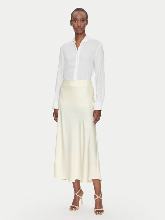 Fransa Fransa Maxi suknja 20615436 Krem Regular Fit