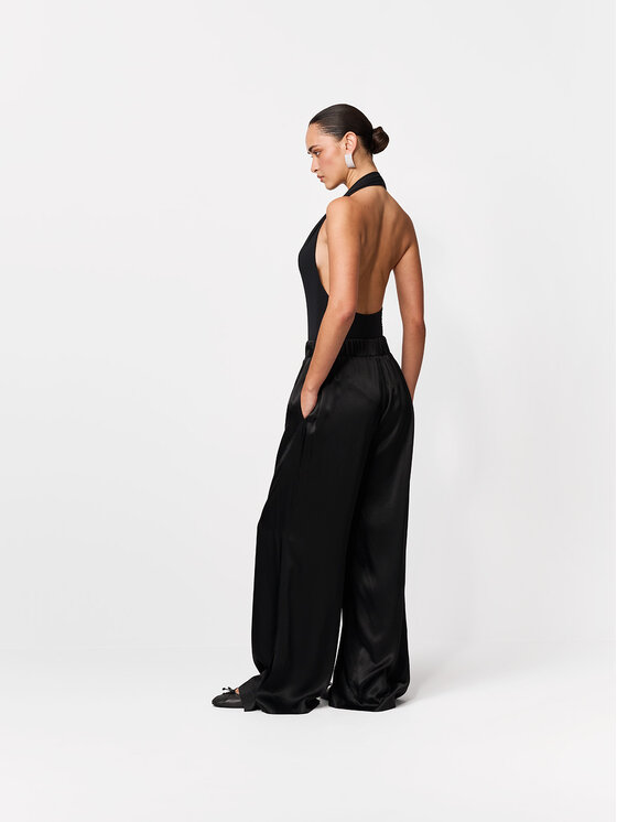La Mania La Mania Bavlnené nohavice CONNER Čierna Basic Fit