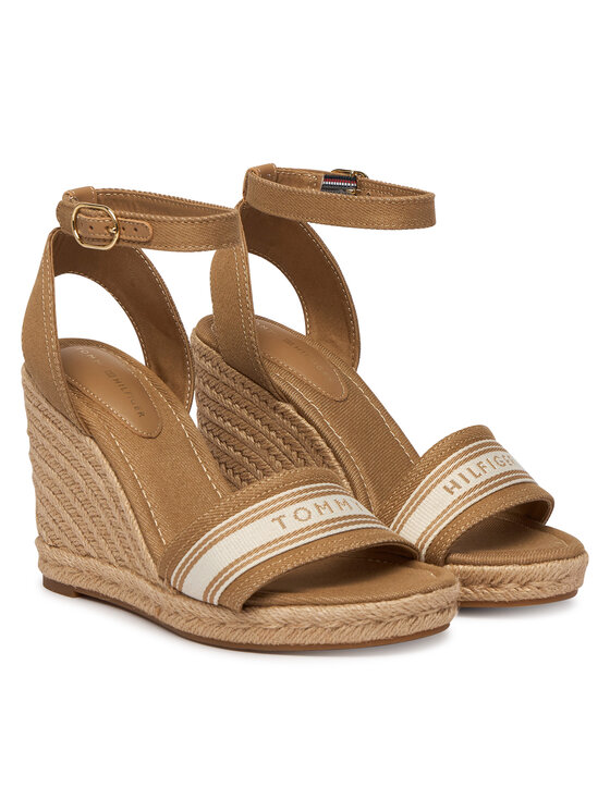 Tommy Hilfiger Tommy Hilfiger Espadrile High Wedge Espad Webbing FW0FW09342 Bej