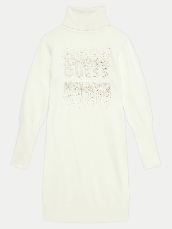 Guess Robe en tricot J4BK13 Z2NQ2 Ãcru Comfort Fit