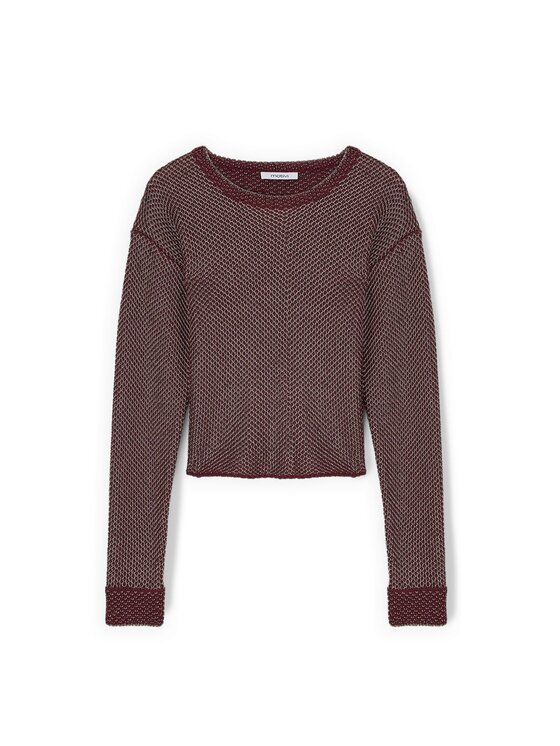 Motivi Motivi Sweter M115W003805N0Z6 Bordowy Regular Fit