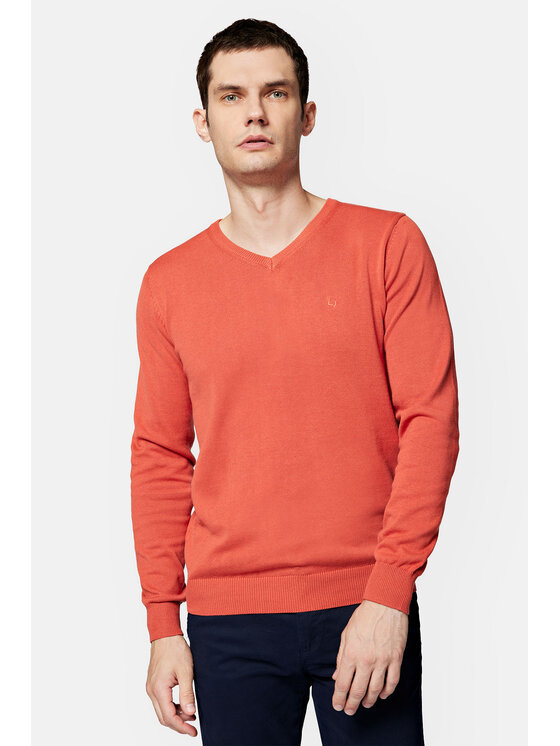 Lancerto Lancerto Sweter Anthony SW073223000053 Pomarańczowy Regular Fit