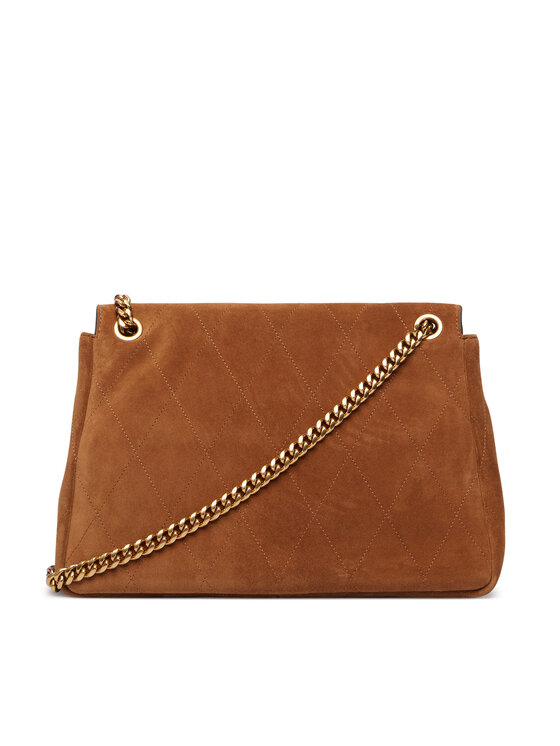 Tory Burch Tory Burch Táska Charlie Quilted Suede Shoulder Bag 183357 Barna