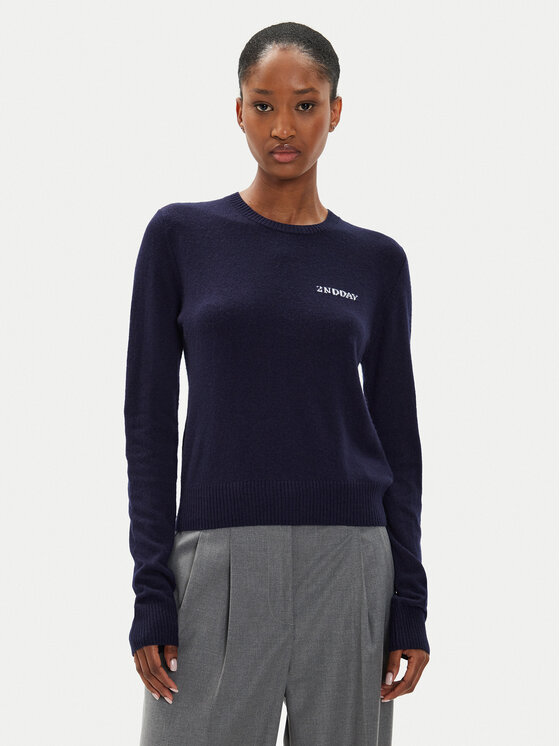 2NDDAY Pulover Lance TT 2244340408 Bleumarin Regular Fit