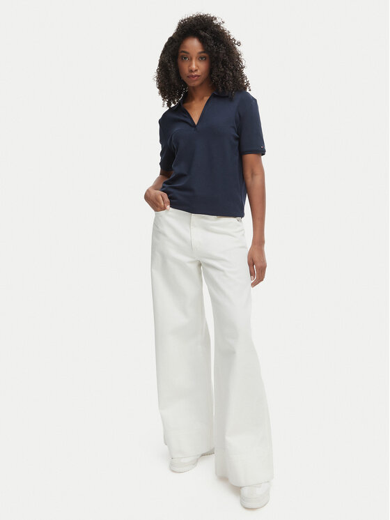 Tommy Hilfiger Tommy Hilfiger Тениска с яка и копчета WW0WW48720 Тъмносин Relaxed Fit