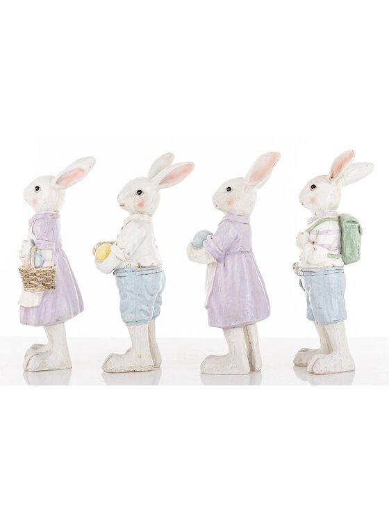 MIAhome MIAhome Figurka 4 młode króliki 21x8x7 cm PAFFUTO Kolorowy