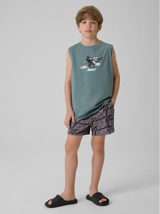 4F 4F Tank top PLAY SEASON Turkusowy Regular Fit