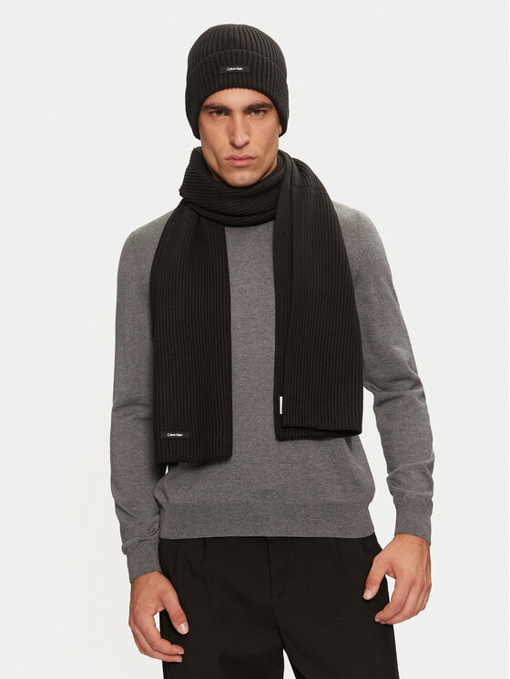 Calvin Klein Calvin Klein Set Schal und Mütze Gs Classic Rib Beanie + Scarf K50K512389 Schwarz