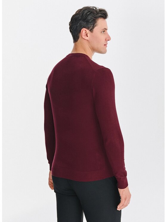 Pako Lorente Pako Lorente Sweter P25WN-2X-034 Bordowy Classic Fit