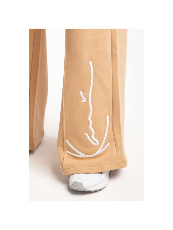 Karl Kani Karl Kani Spodnie dresowe Signature Pintuck Wide Leg Sweat 6102071 Beżowy Classic Fit