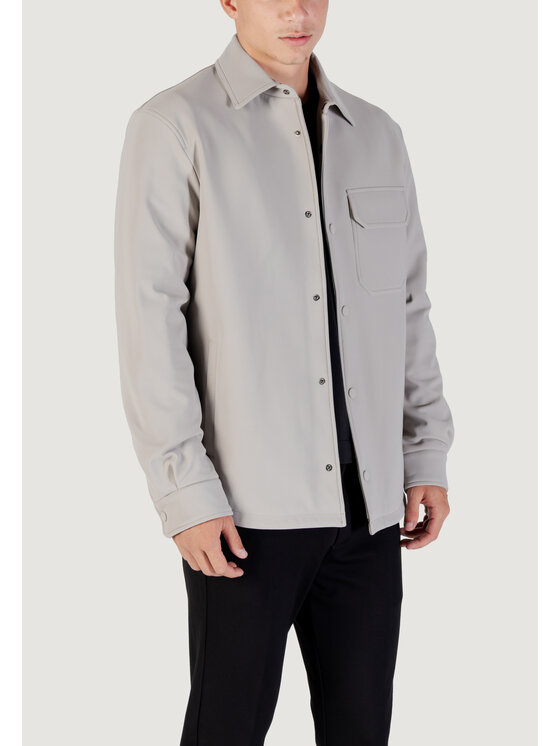 Antony Morato Antony Morato Camicia REGULAR FIT WITH LOGOED METAL BADGE Grigio Regular Fit