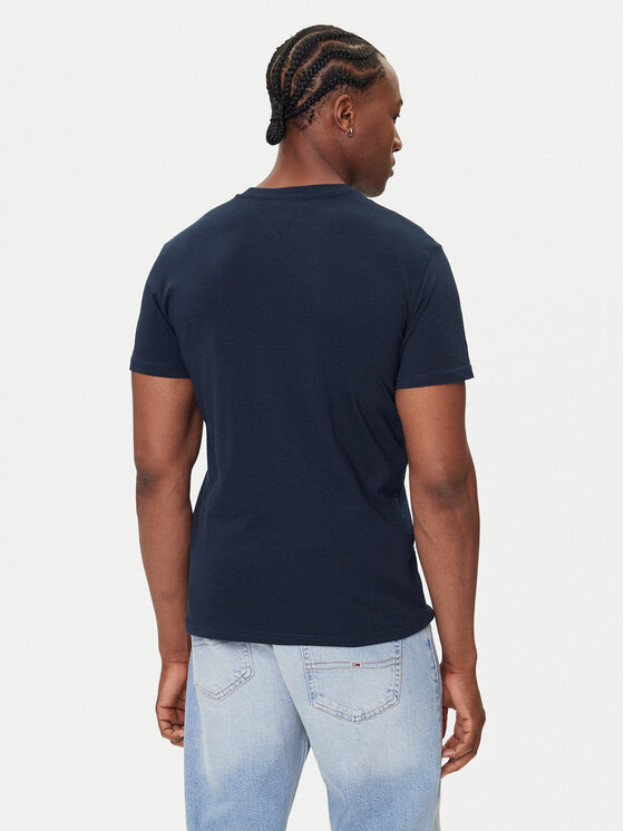 Tommy Jeans Tommy Jeans T-krekls Linear Chest DM0DM21780 Tumši zils Slim Fit